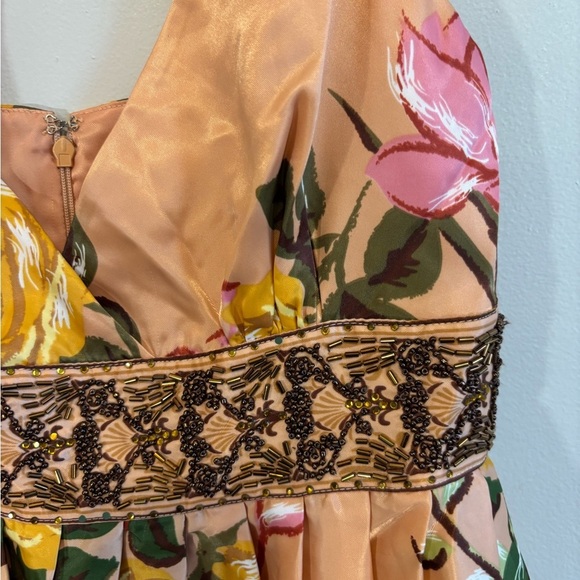 Y2K Spring Beaded Floral Embroidered Halter Midi Dress Coquette Girl - XS Small - Picture 13 of 13